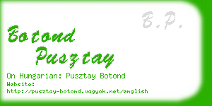 botond pusztay business card